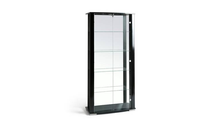 Argos home glass corner store display cabinet