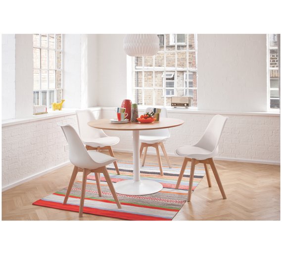 Buy Habitat Dining Set-Lance Table and 4 Jerry Chairs-Oak/White at ...