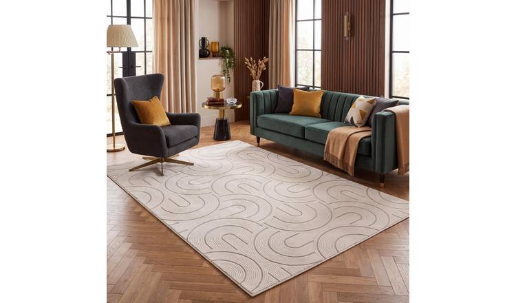 The Rugs Grey Carmel Modern Arch Rug - 240 x 340cm