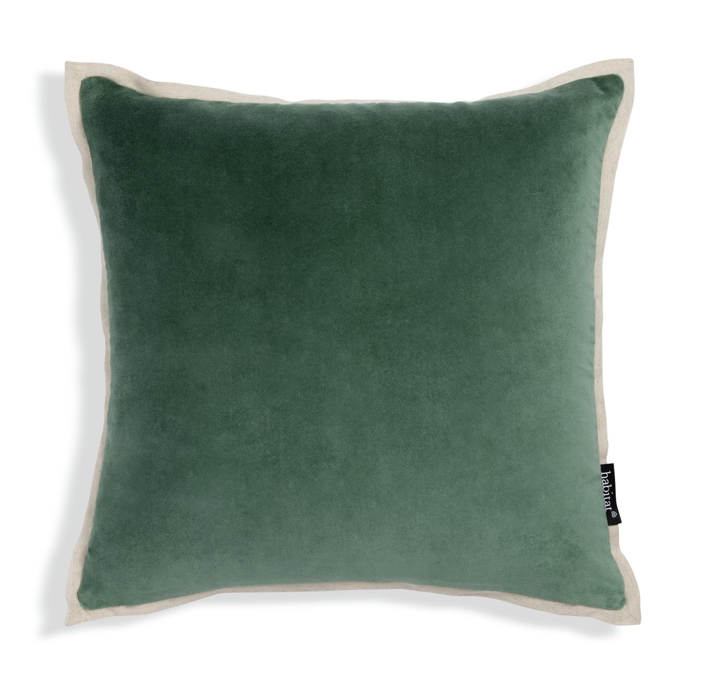 Habitat Cotton Velvet Cushion - Green - 43x43cm