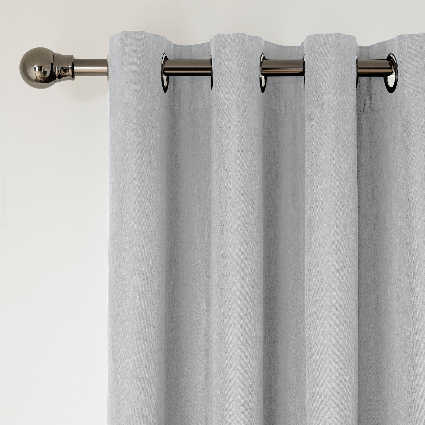 Home Essentials Plain Blackout Eyelet Curtain - Dove Grey