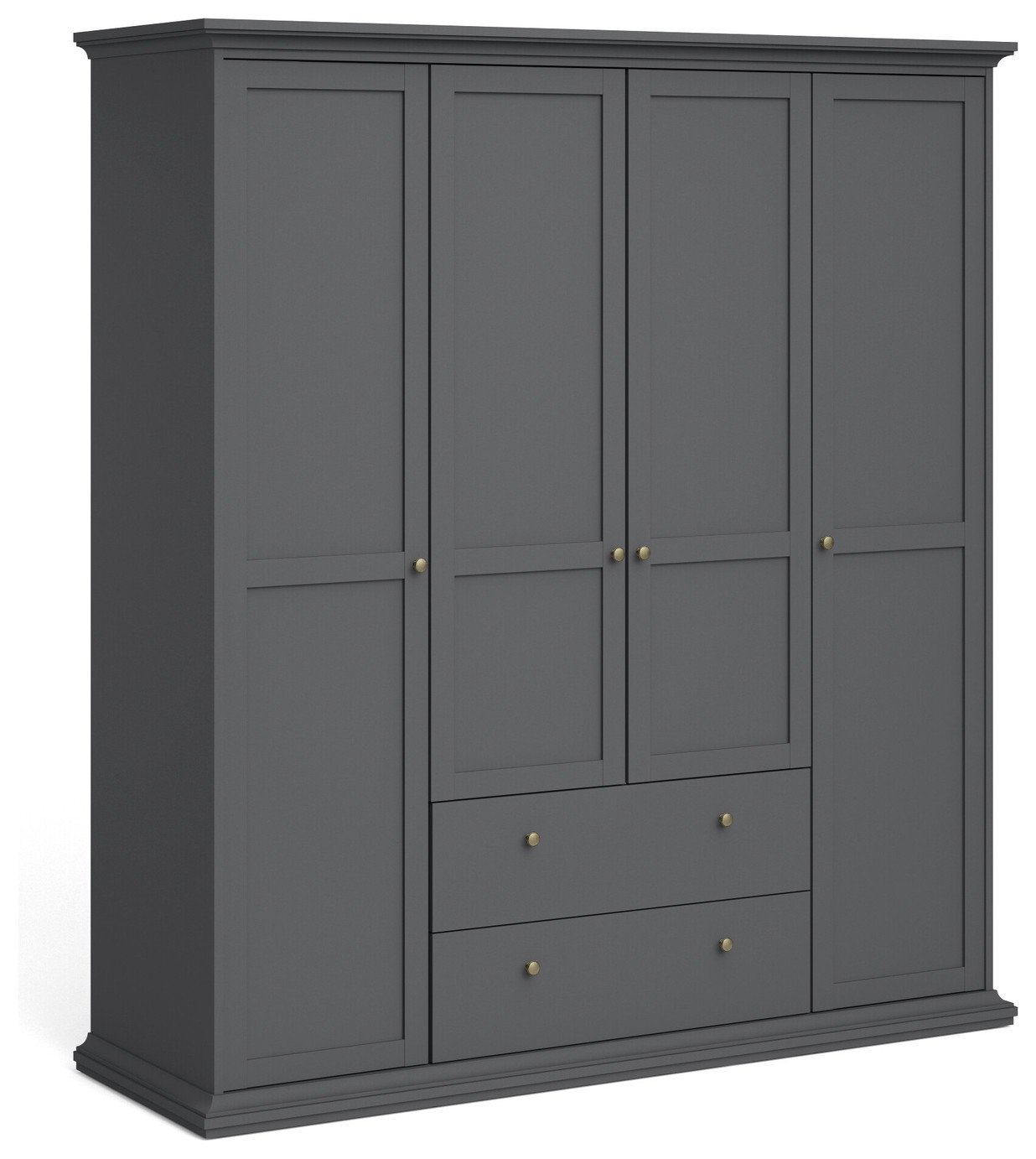 Buy Tvilum Paris 4 Door 2 Drawer Wardrobe - Grey | Wardrobes | Argos