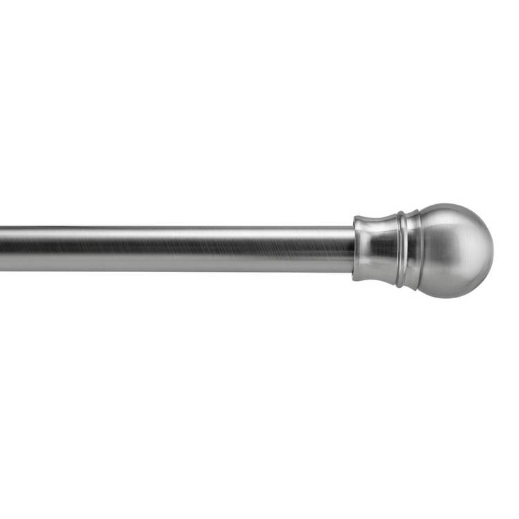 Argos Home Silver Extendable Double Curtain Pole-110cm-300cm 0