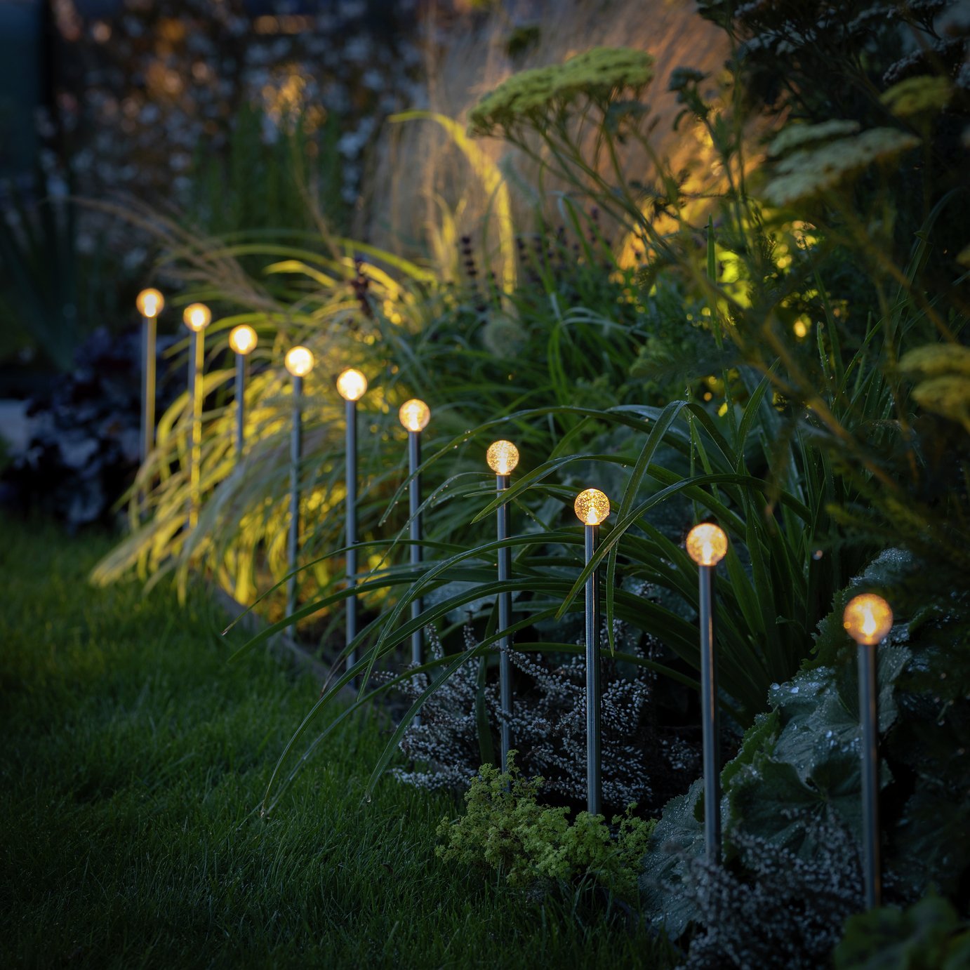 Habitat Warm White Solar Stake String Lights - Set of 10