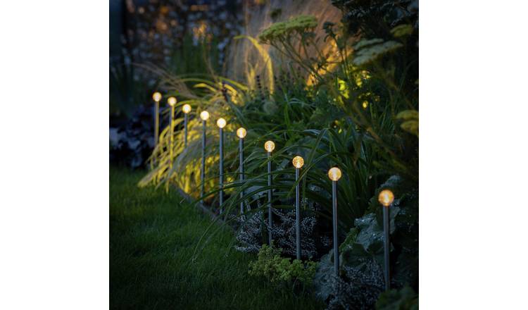 Habitat Warm White Solar Stake Lights - Set of 10