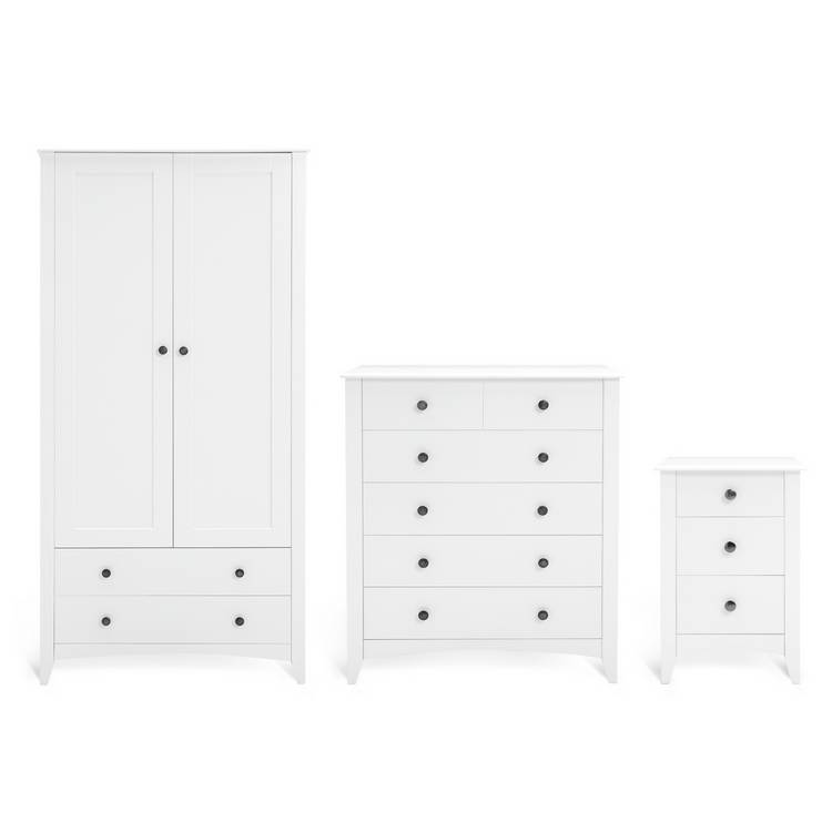 Habitat Minato 3 Piece 2 Door Wardrobe Set - White 0