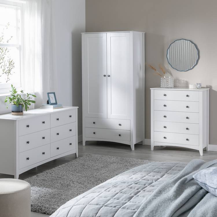 Habitat Minato 3 Piece 2 Door Wardrobe Set - White 0