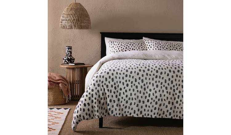 Argos Home Mono Fleece Printed Bedding Set - King size