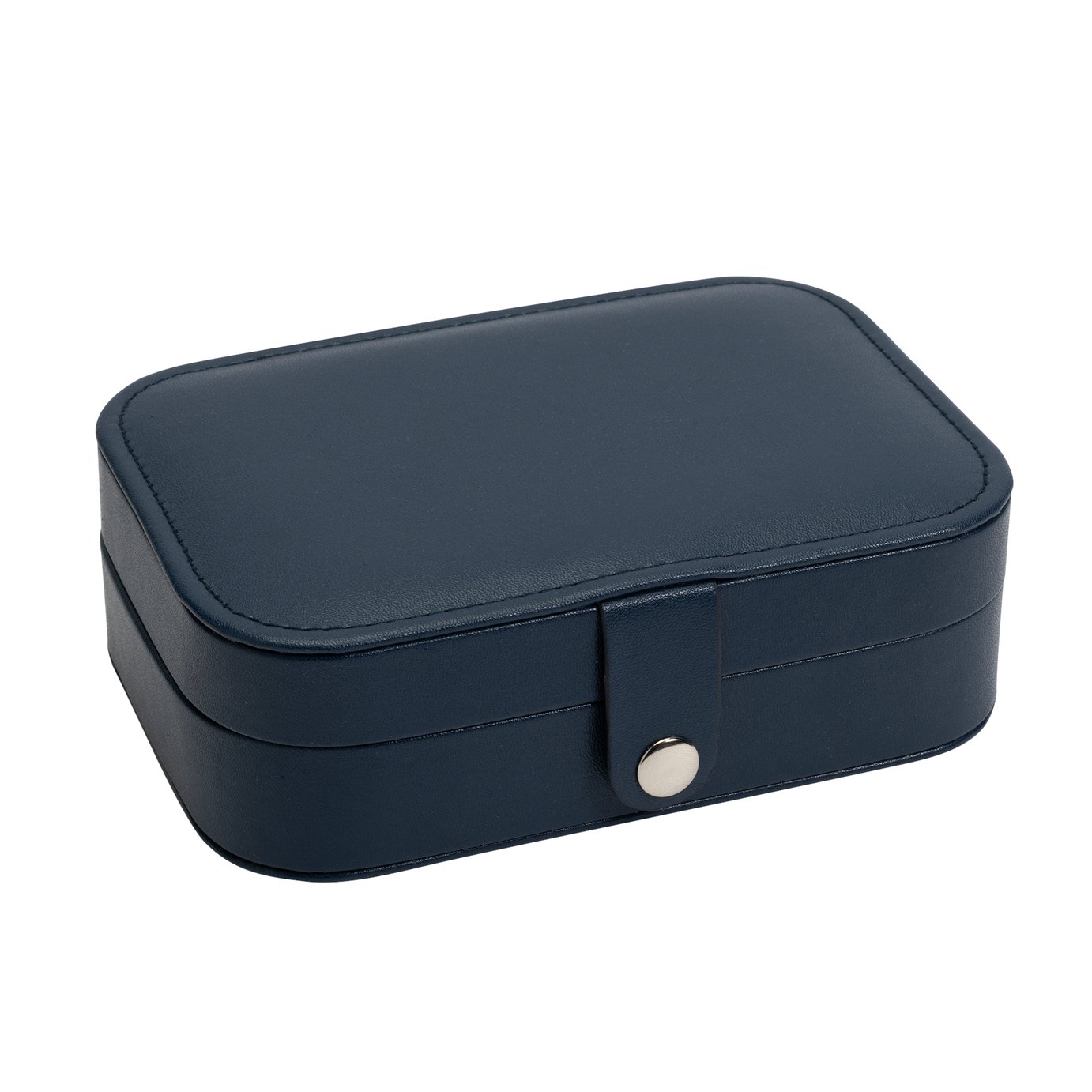 Argos Home Navy Faux Leather Medium Travel Jewellery Box