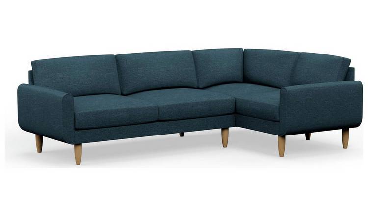 Hutch Slim Reversible Round Arm 5 Seater Sofa- Aegean Blue