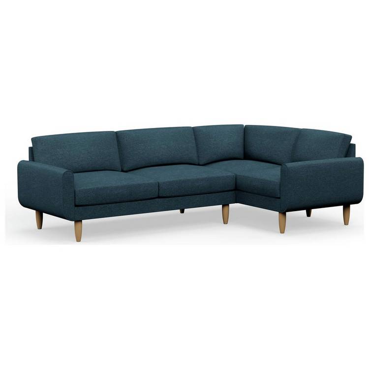 Hutch Slim Reversible Round Arm 5 Seater Sofa- Aegean Blue 0