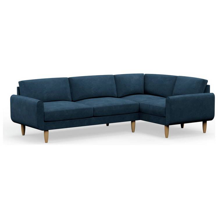 Hutch Slim Reversible Round Arm 5 Seater Sofa - Ink Blue 0