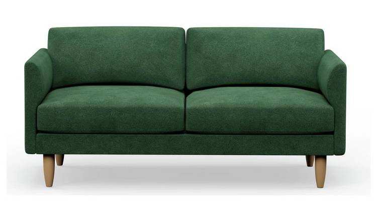 Hutch Velvet Curve Arm 3 Seater Sofa - Sage Green