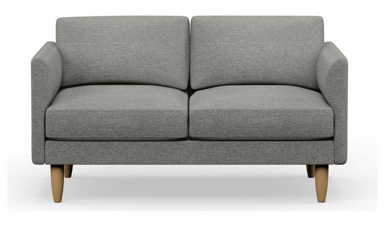 Hutch Fabric Curve Arm 2 Seater Sofa - Dove Grey