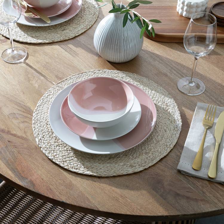 Habitat Dipped 12 Piece Stoneware Dinner Set - Multicoloured 0