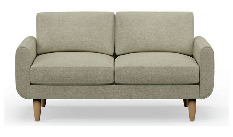 Hutch Fabric Round Arm 2 Seater Sofa - Oat