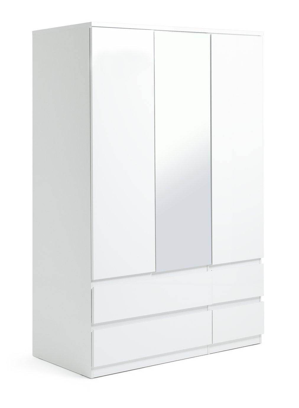 Habitat Jenson 3 Door 4 Drawer Mirror Wardrobe - White Gloss