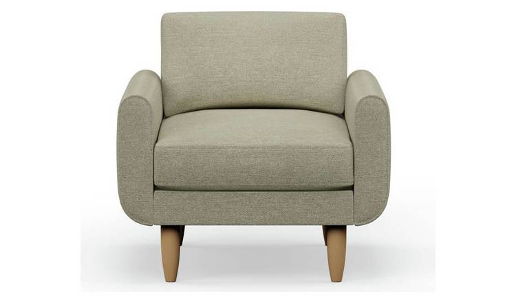 Hutch Fabric Round Arm Armchair - Oat