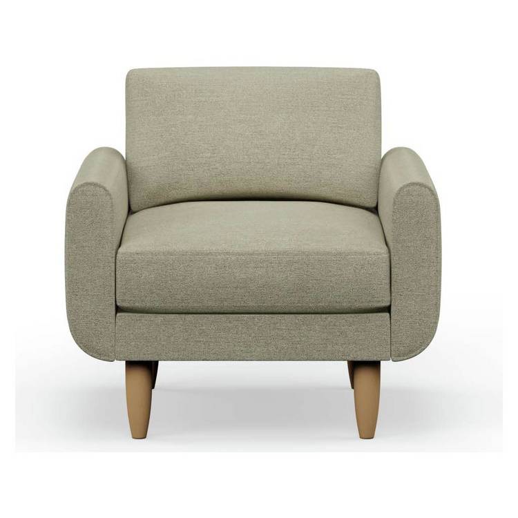 Hutch Fabric Round Arm Armchair - Oat 0