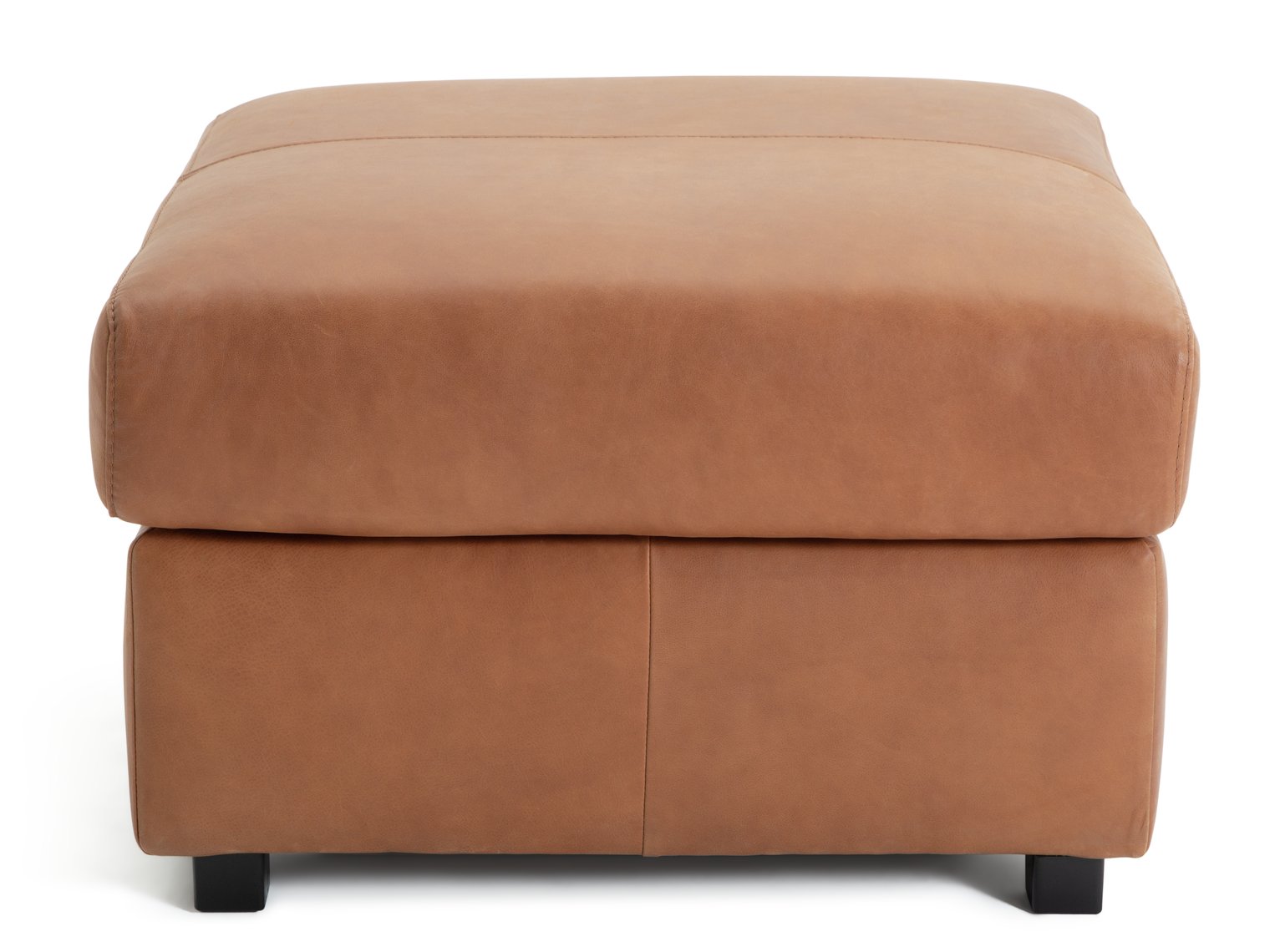 Habitat Florence Leather Footstool - Tan