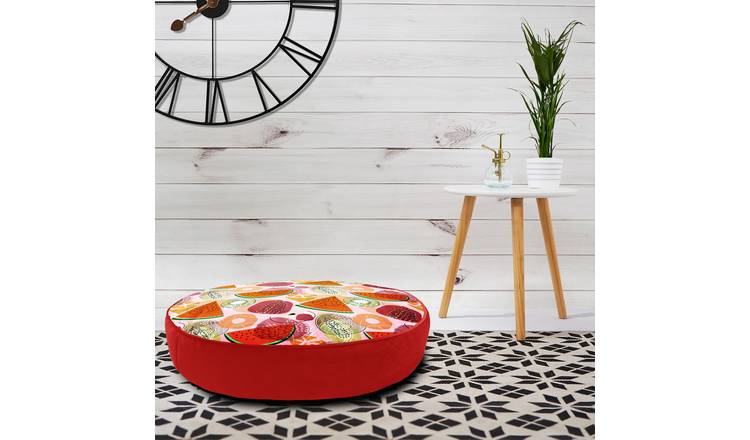 rucomfy Watermelon Indoor Outdoor Floor Cushion- Red