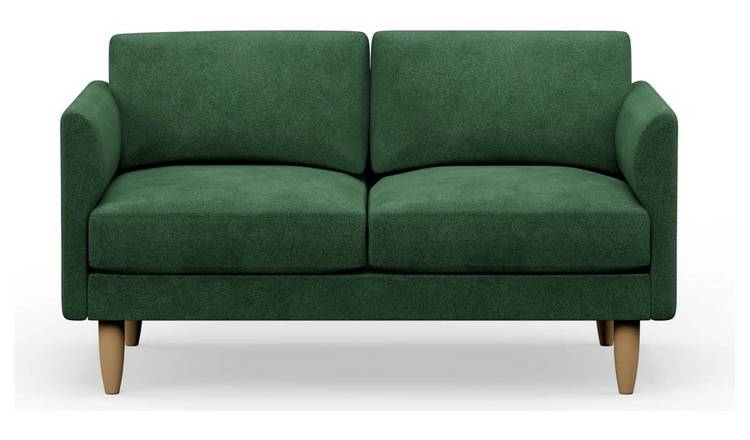 Hutch Velvet Curve Arm 2 Seater Sofa - Sage Green