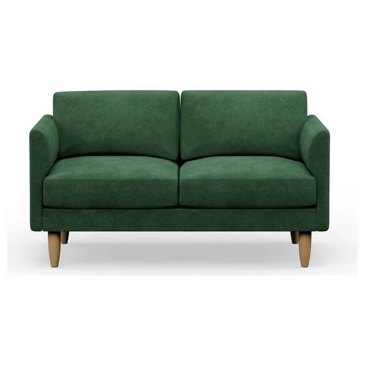 Hutch Velvet Curve Arm 2 Seater Sofa - Sage Green 0