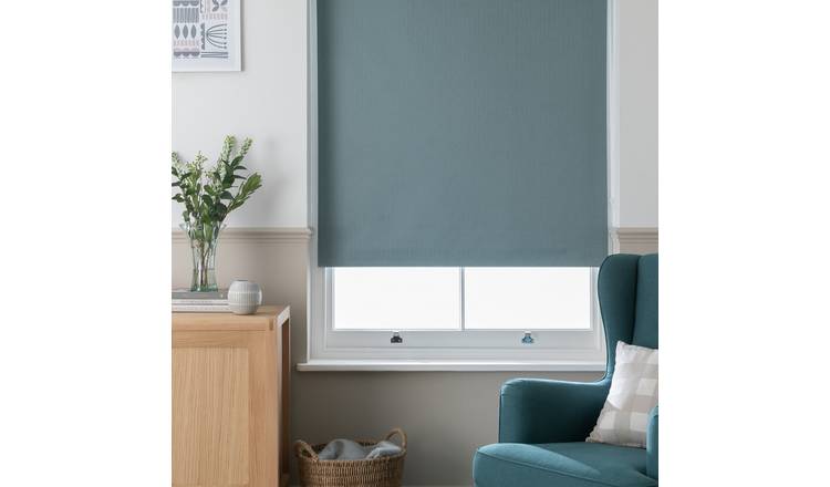 Habitat Herringbone Blackout Roller Blind - Teal