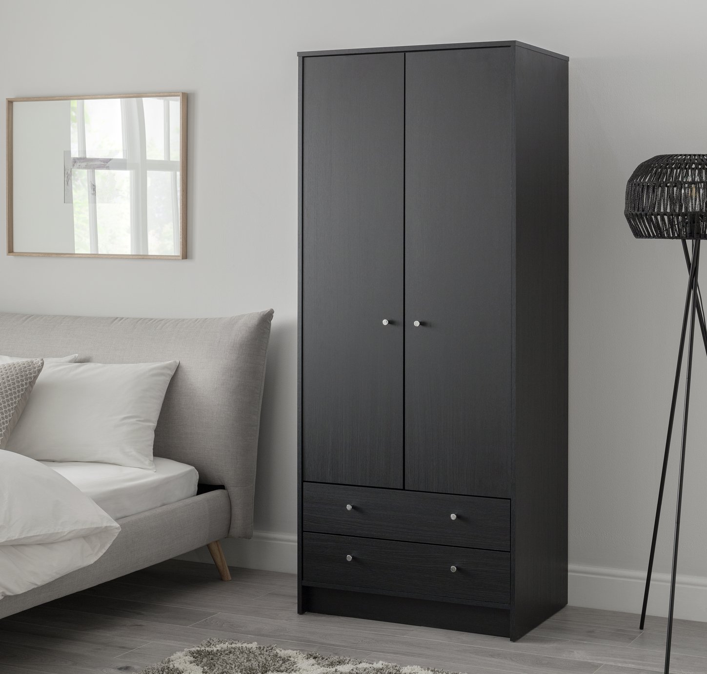 Argos Home Malibu 2 Door 2 Drawer Wardrobe -Black Oak Effect Review