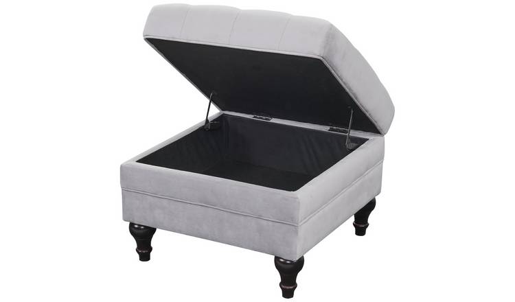 Black velvet deals footstool with storage