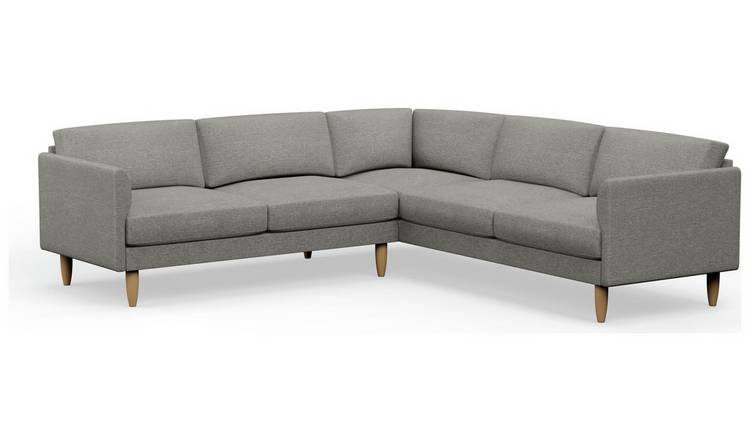 Hutch Fabric Curve Arm 7 Seater Corner Sofa - Dove Grey