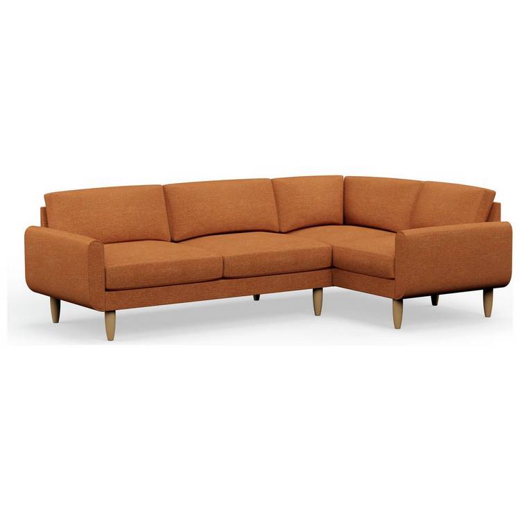 Hutch Slim Reversible Round Arm 5 Seater Sofa - Rust 0