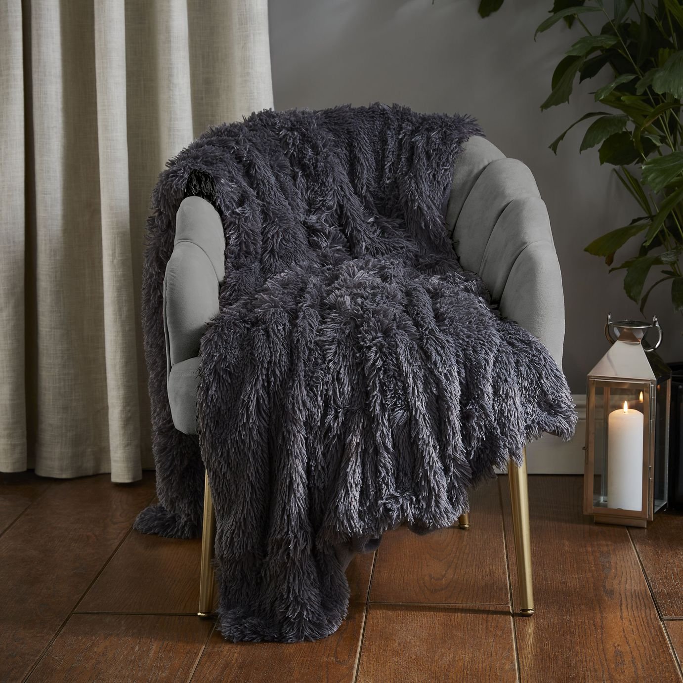 Catherine Lansfield Cuddly Throw - Charcoal - 150x200cm