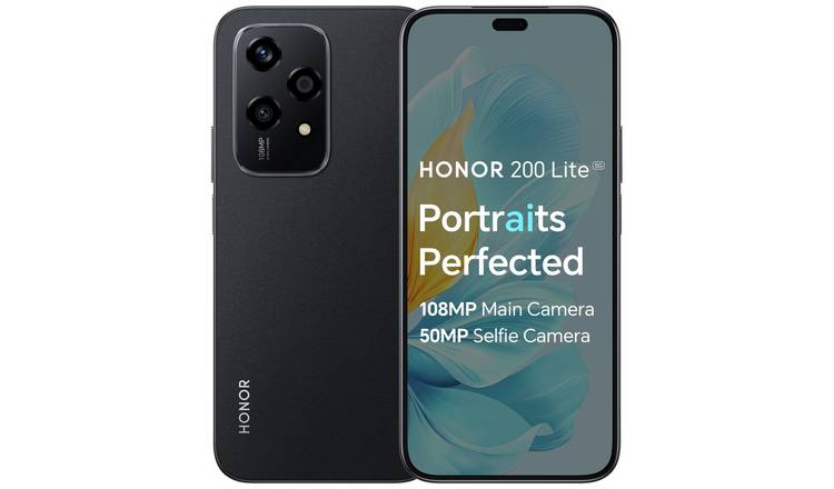 SIM Free HONOR 200 Lite 5G 256GB AI Mobile Phone - Black