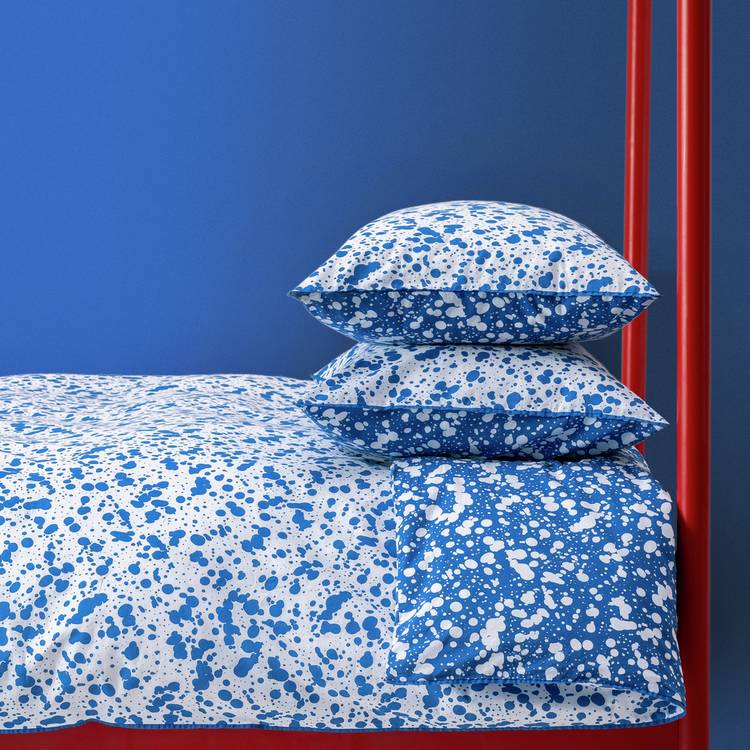 Habitat 60 Jackson Blue & White Cotton Bedding Set - King 0