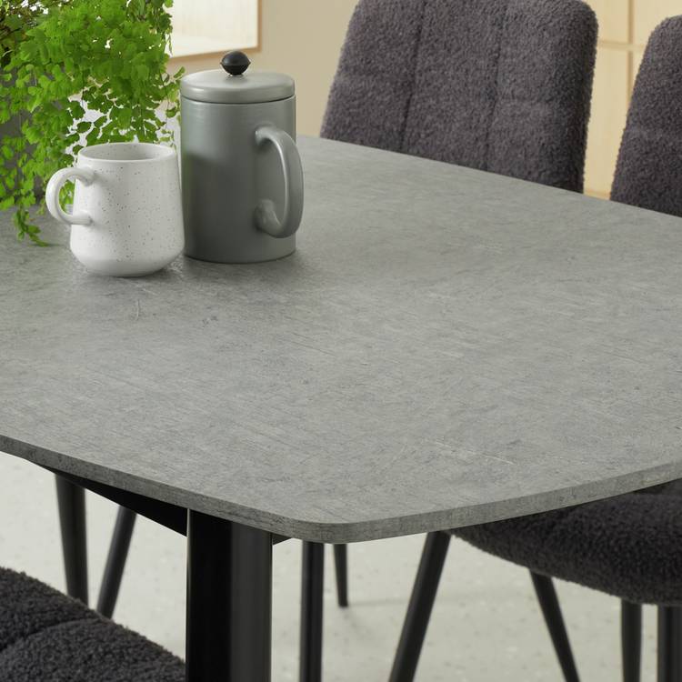 Argos Home Cobin Grey Dining Table & 4 Charcoal Chairs 0