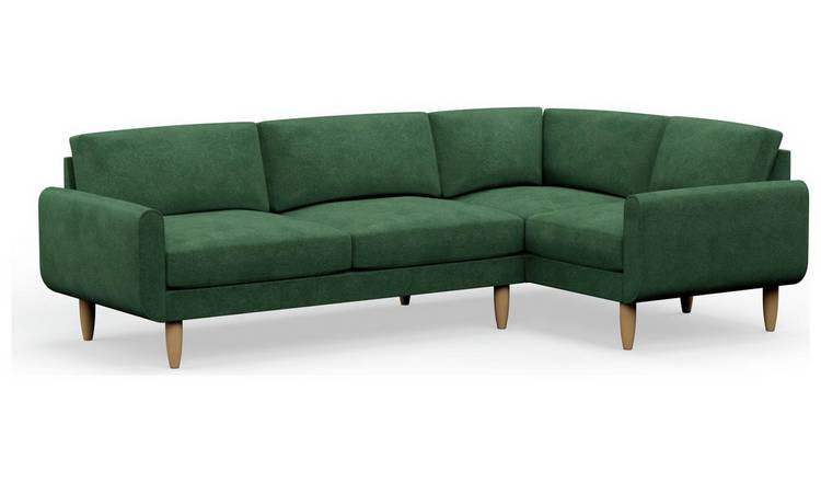 Hutch Slim Reversible Round Arm 5 Seater Sofa - Sage Green