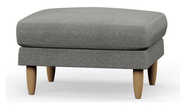 Hutch Fabric Footstool - Dove Grey