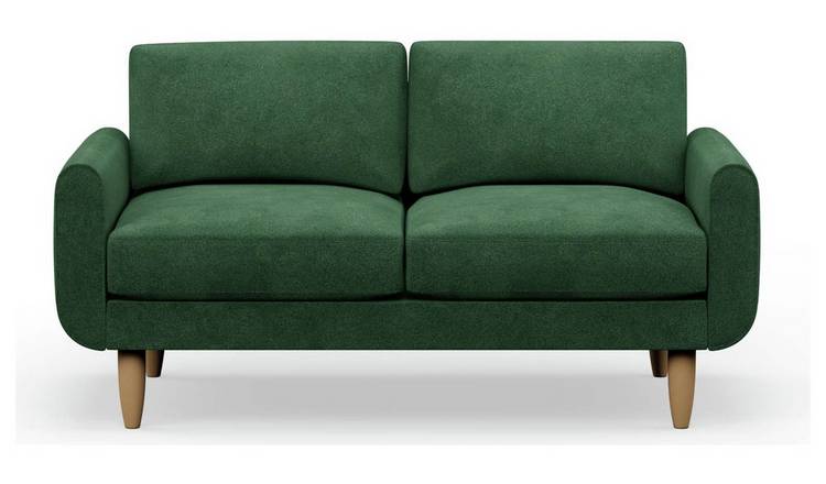 Hutch Velvet Round Arm 2 Seater Sofa - Sage Green