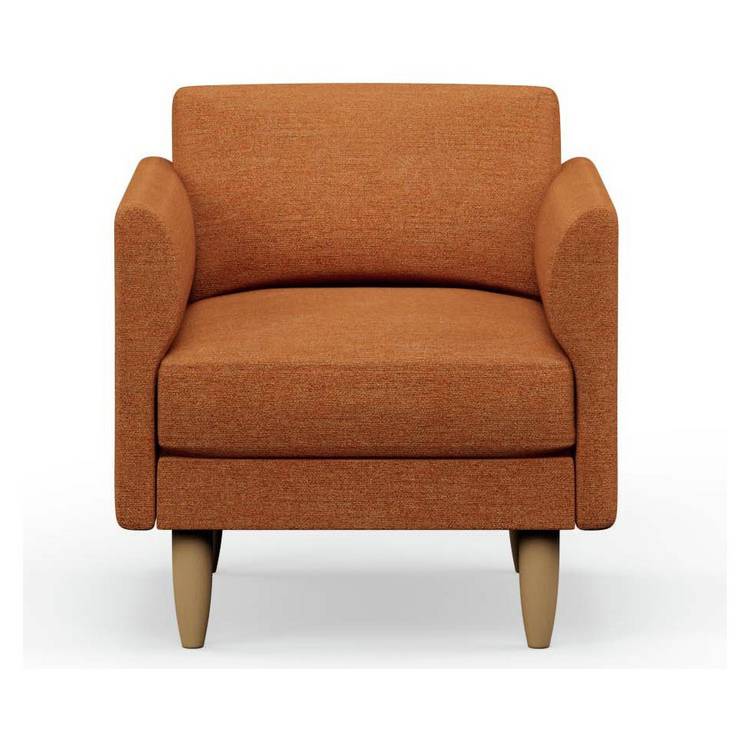 Hutch Fabric Curve Arm Armchair - Rust 0