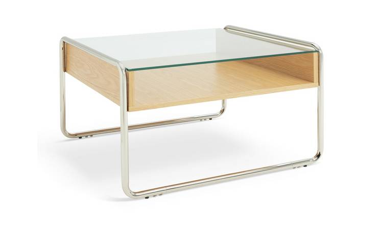 Habitat 60 Acciaio Oak and Glass Coffee Table