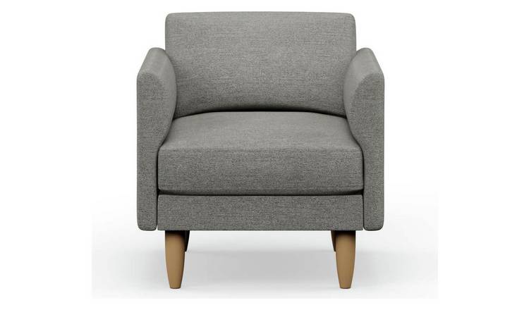 Hutch Fabric Curve Arm Armchair - Dove Grey