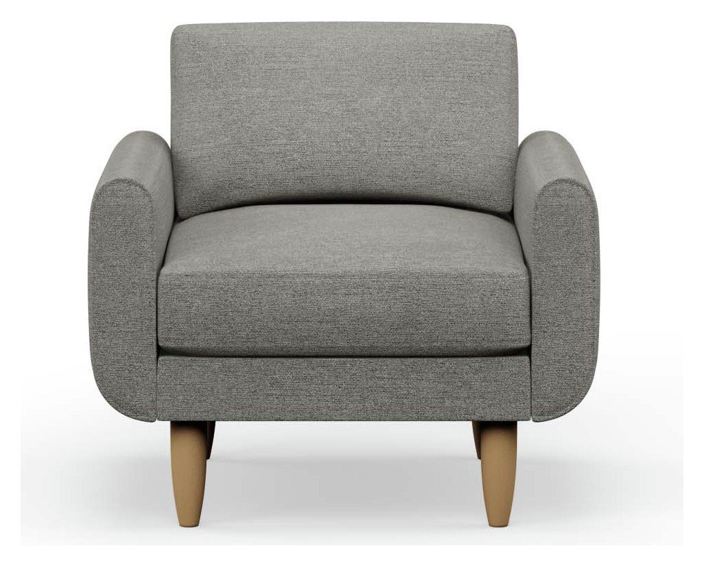 Hutch Fabric Round Arm Armchair - Dove Grey