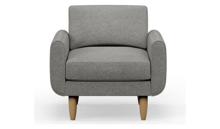 Hutch Fabric Round Arm Armchair - Dove Grey