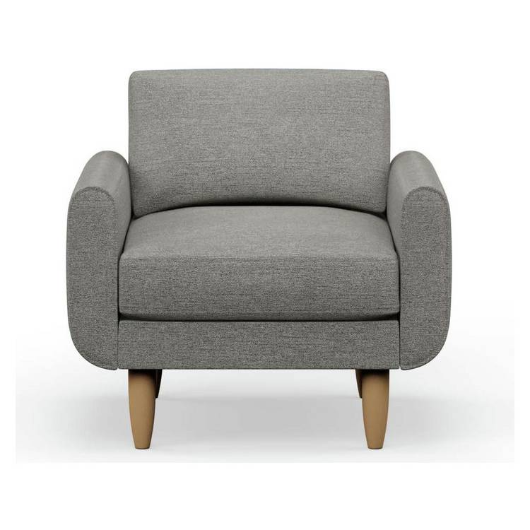 Hutch Fabric Round Arm Armchair - Dove Grey 0
