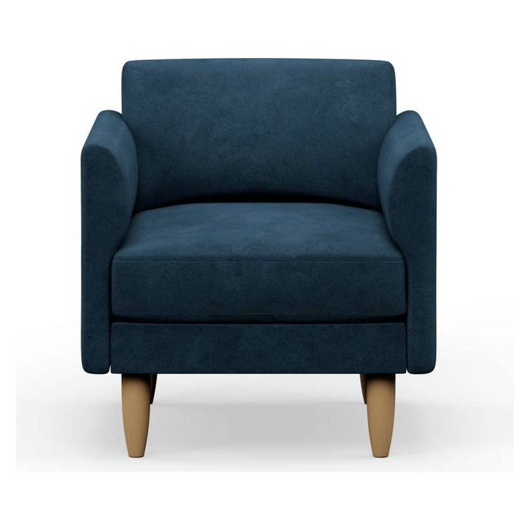 Hutch Velvet Curve Arm Armchair - Ink Blue 0