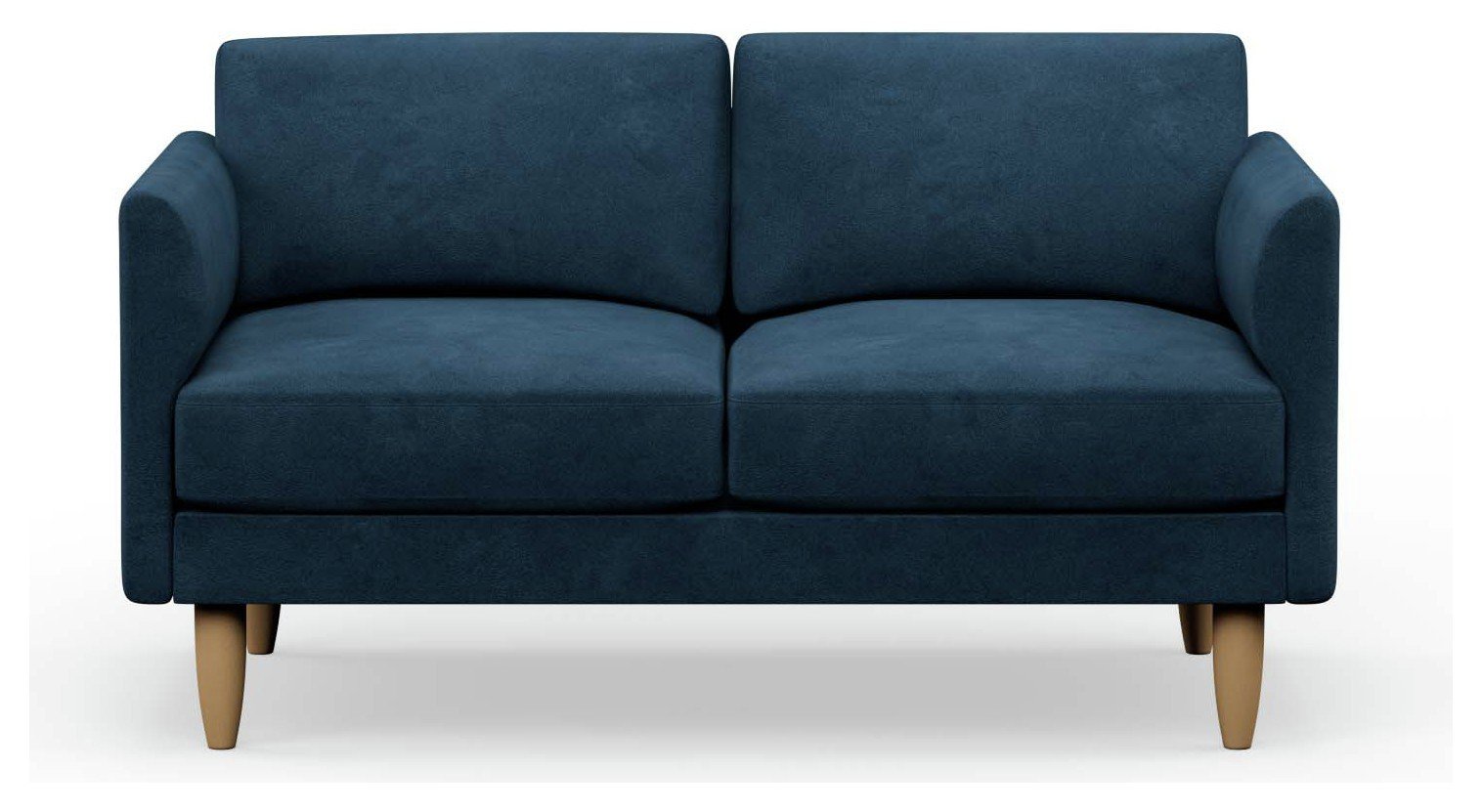 Hutch Velvet Curve Arm 2 Seater Sofa - Ink Blue