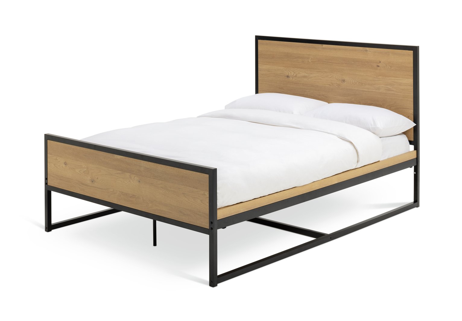 Ion Habitat Loft Living Double Wooden Bed Frame - Oak Effect