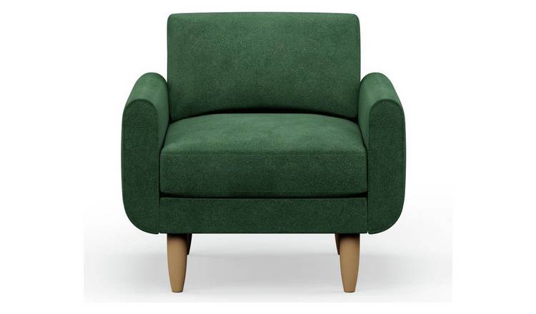 Hutch Velvet Round Arm Armchair - Sage Green