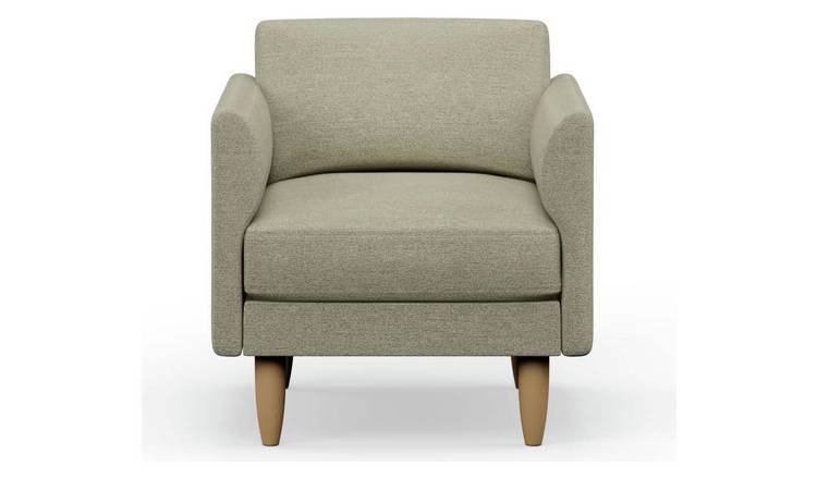 Hutch Fabric Curve Arm Armchair - Oat